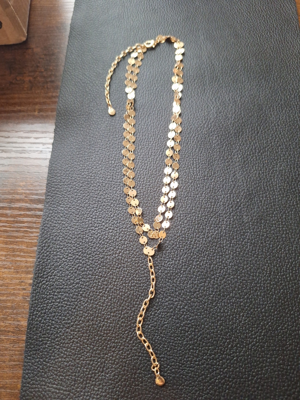 BaubleBar Gold Layered Disc Y-Drop Necklace